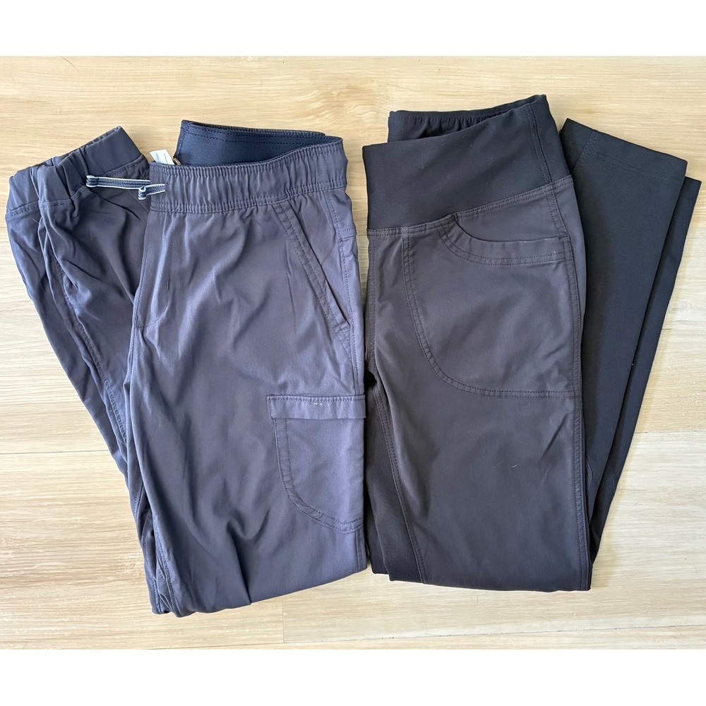 REI Co-op Hiking Pants Size M 10-12 Gray Black Jogger Legging Lot 2pc